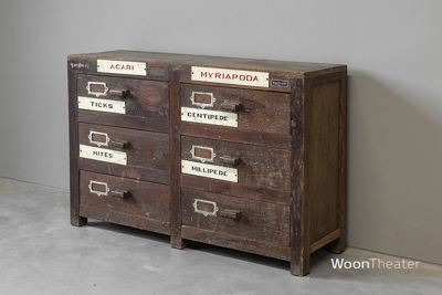 Vintage museum ladekast | authentiek exemplaar