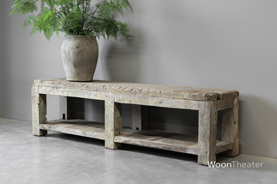 Unieke oude (tv) workmate tafel | rustiek