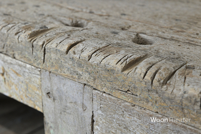 Unieke oude (tv) workmate tafel | rustiek