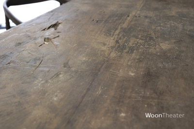 Antieke landelijke eettafel | oud teakhout