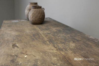 Antieke landelijke eettafel | oud teakhout