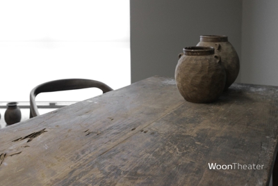 Antieke landelijke eettafel | oud teakhout