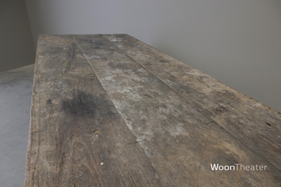 Antieke landelijke eettafel | oud teakhout