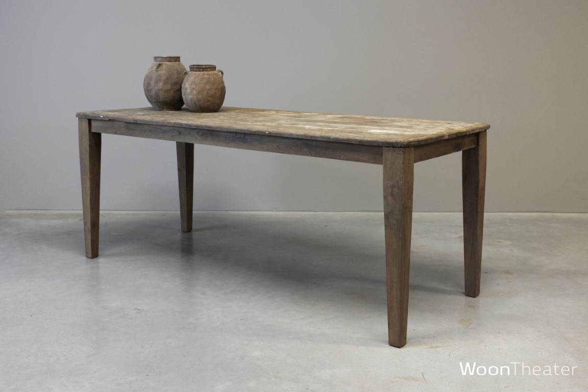 Antieke landelijke eettafel | oud teakhout