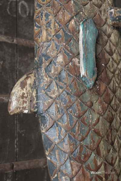Authentieke beschilderde houten vis | India