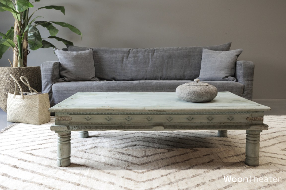 Vintage salontafel | blauw/groen | India