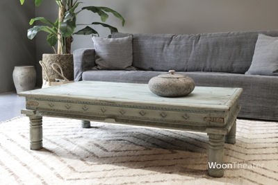 Vintage salontafel | blauw/groen | India