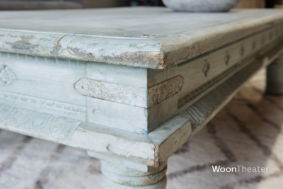 Vintage salontafel | blauw/groen | India