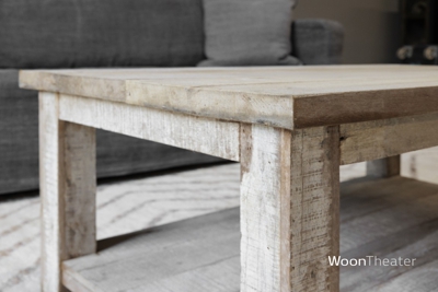 Vintage salontafel met plank | oud hout
