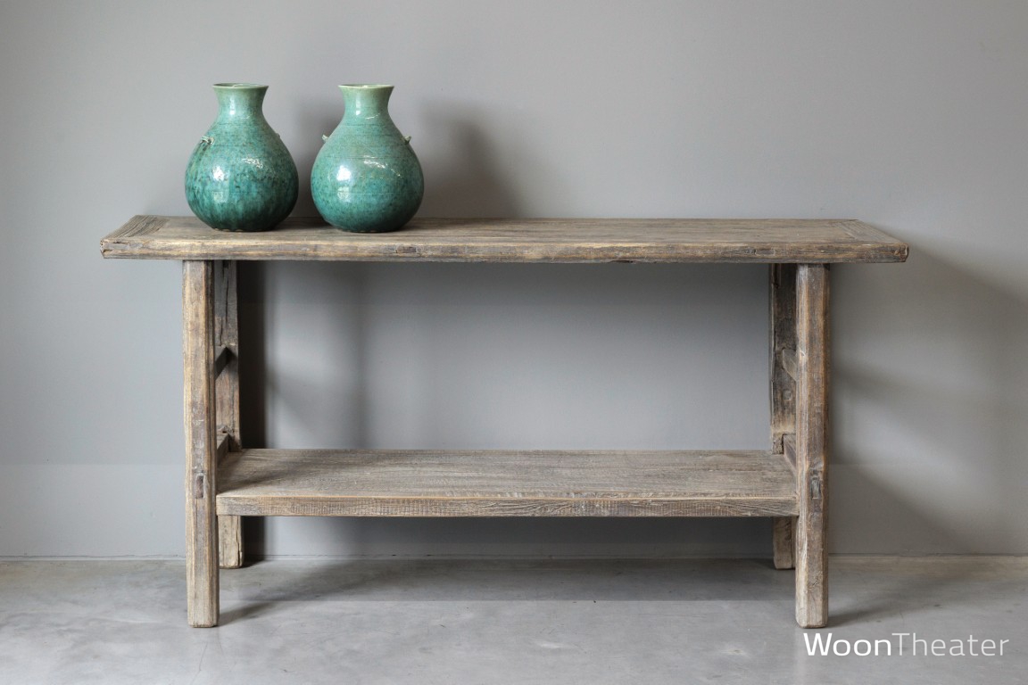 Oude wandtafel met plank | Elm