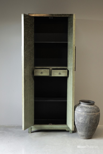 Dichte 2 drs kast | antiek groen
