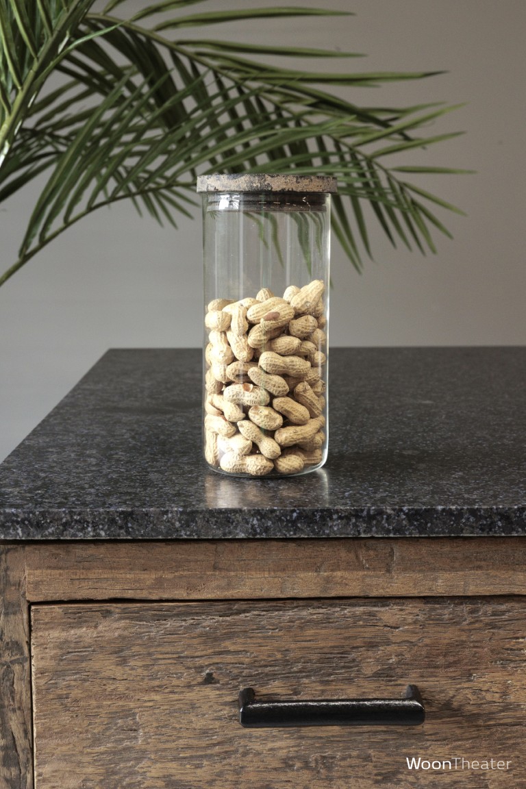 Voorraad pot Plain glas met deksel | Large