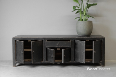 Oud dressoir laag | zwart