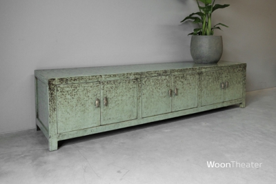 Tv dressoir 6 drs | antiek groen