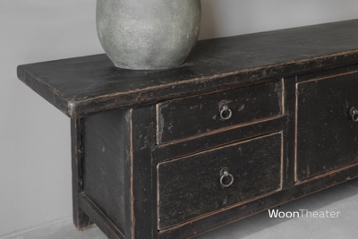 Authentiek laag dressoir | zwart