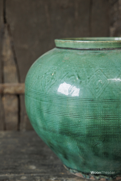 Vintage pot glazuur groen