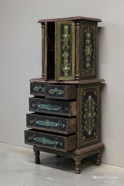 Authentiek kastje | beschilderd | India