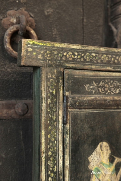 Origineel oud raamluikje met spiegel | India