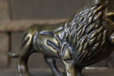 Vintage beeldje brass leeuw