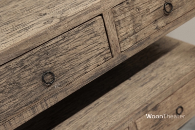 Wandtafel oud hout met 4 lade