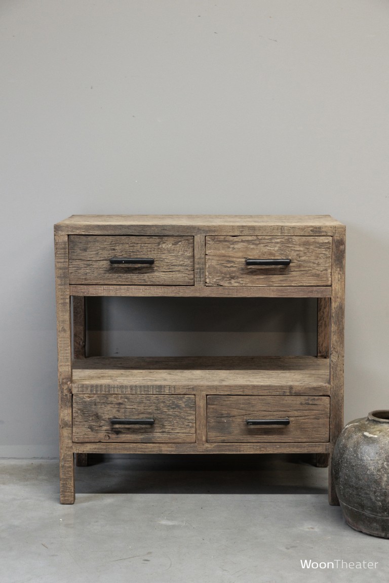 Haltafel oud hout | 4 lade