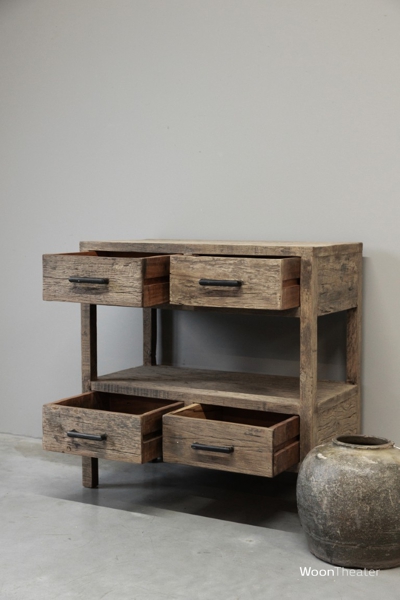 Haltafel oud hout | 4 lade
