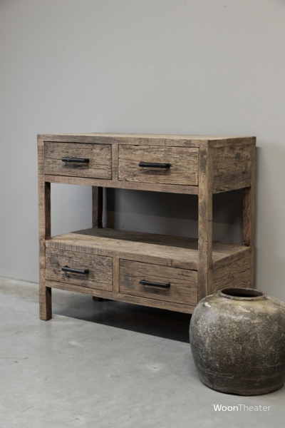 Haltafel oud hout | 4 lade