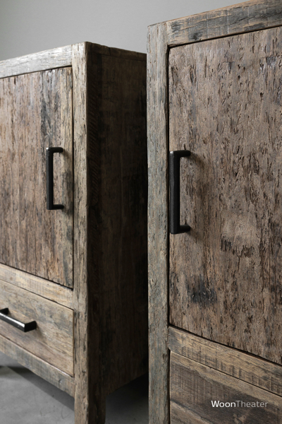 Set/2 nachtkastje oud hout