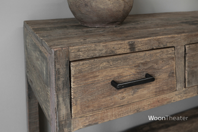 Wandtafel oud hout met 3 lade