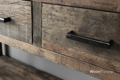 Wandtafel oud hout met 3 lade