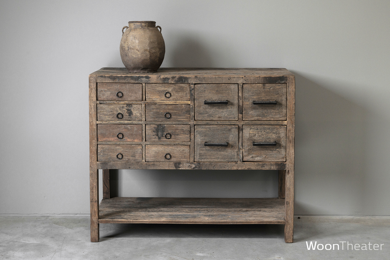 Wandtafel oud hout | 12 laden