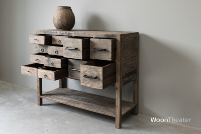 Wandtafel oud hout | 12 laden