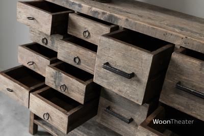 Wandtafel oud hout | 12 laden