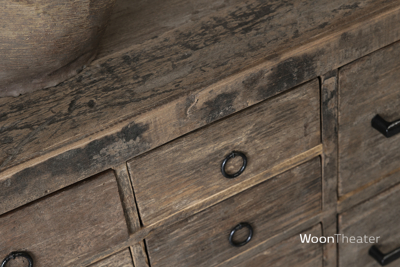 Wandtafel oud hout | 12 laden