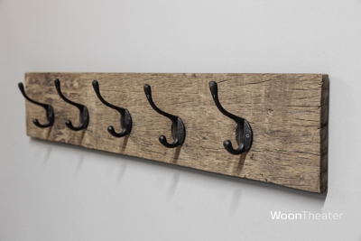Kapstok James | oud hout | 5 haken 
