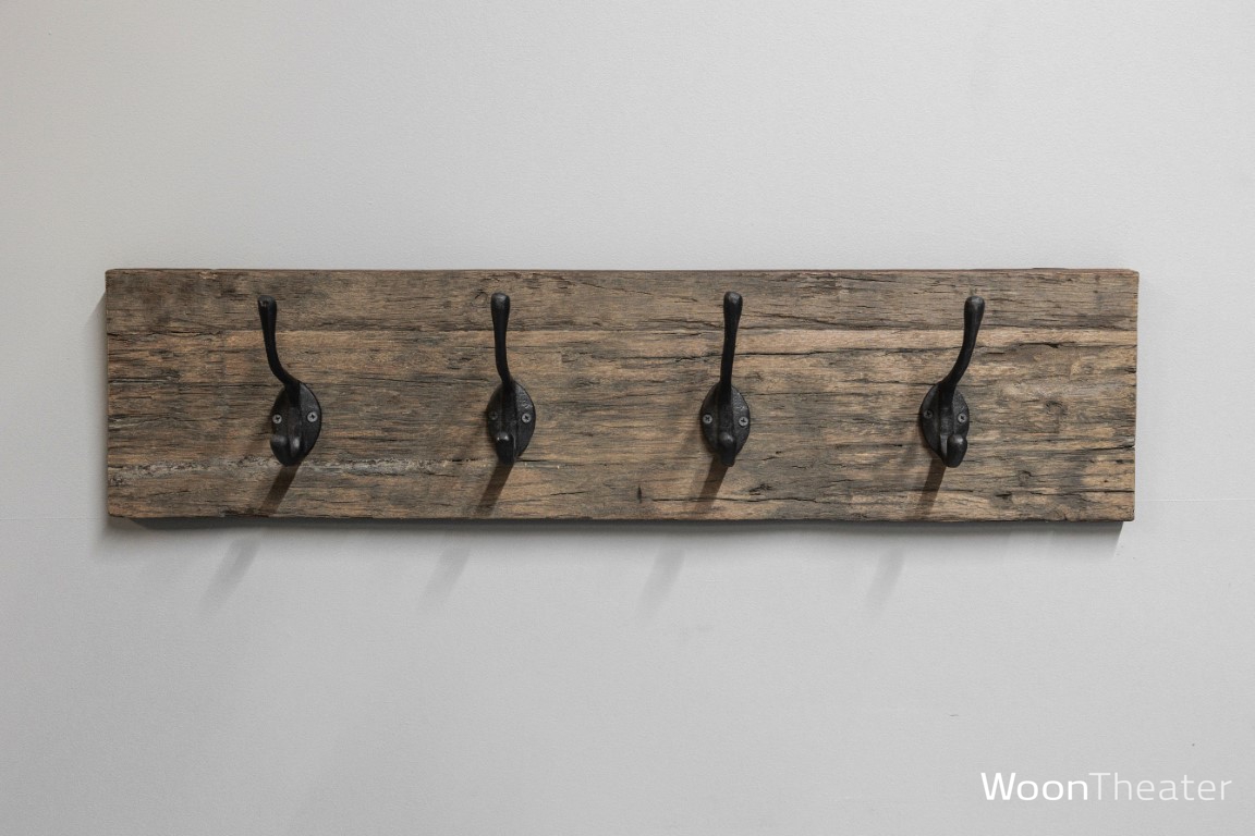 Kapstok James | oud hout | 4 haken