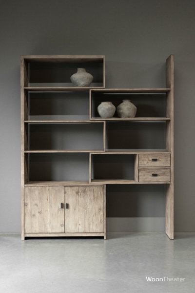 Uitschuif boekenrek | oud rek