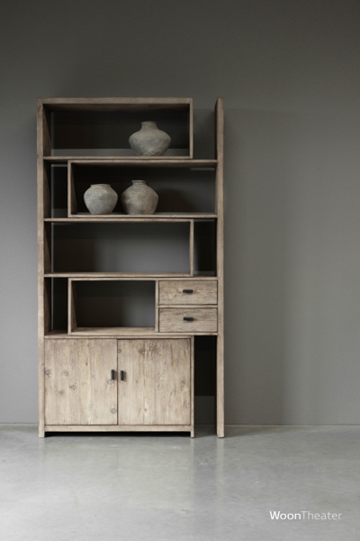 Uitschuif boekenrek | oud rek