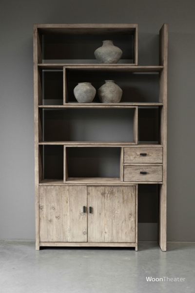 Uitschuif boekenrek | oud rek