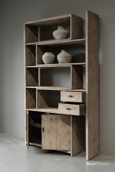 Uitschuif boekenrek | oud rek