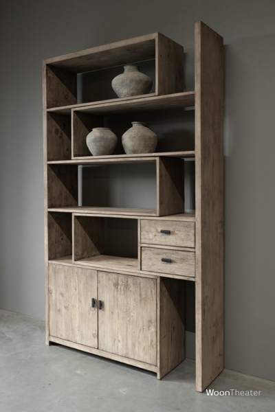 Uitschuif boekenrek | oud rek