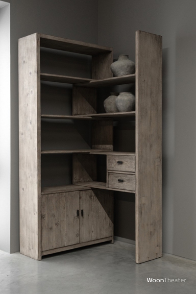 Uitschuif boekenrek | oud rek