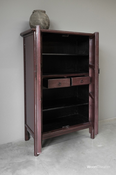 2 deurs kastje | wijnrood