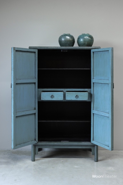 2 deurs kastje | blauw/grijs