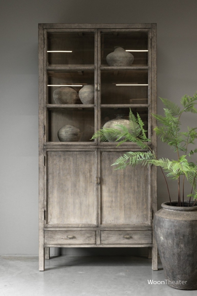 Vitrinekast oud hout | Patine