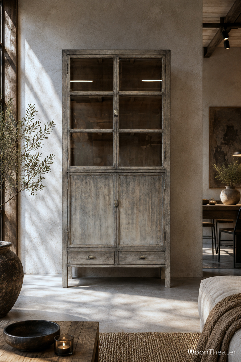Vitrinekast oud hout | Patine
