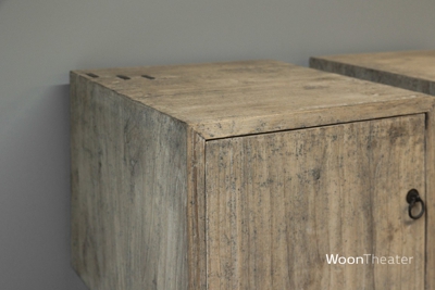 Set/2 nachtkastje oud hout