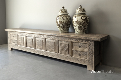 Origineel oud dressoir snijwerk | Tibet