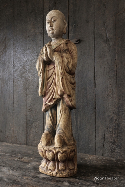 Vintage houten beeld | monnik | China