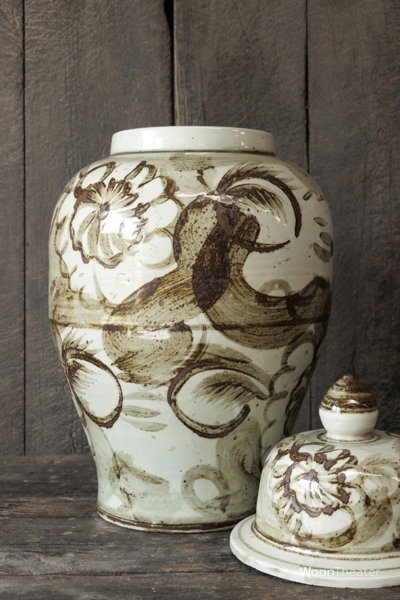 Vintage vaas met deksel | China